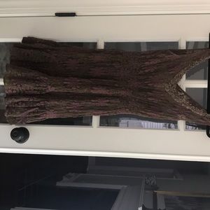 Brown and purple floral lace dress